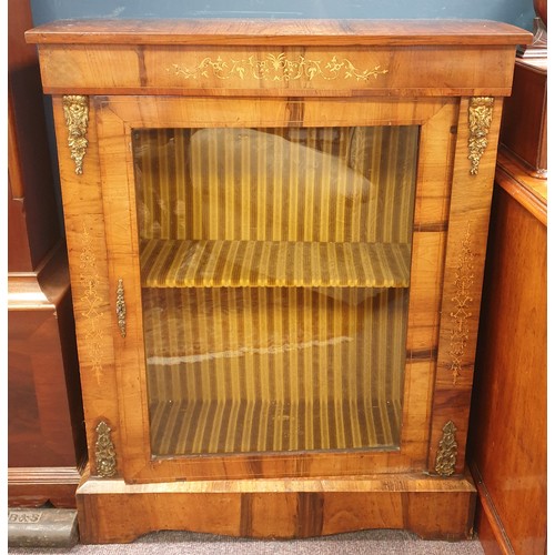 235 - Walnut Pier Cabinet with Brass Mounts