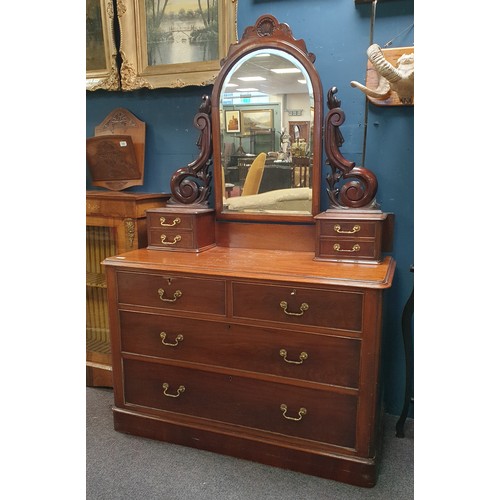 237 - Victorian Mahogany Dressing Table with Mirror