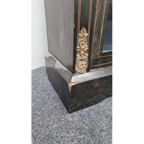 64 - Victorian ebonised single-door pier cabinet H: 103cm x W: 74cm x D: 31cm