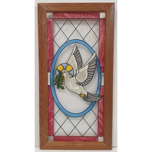 86 - Peace Dove Stained glass panel H: 56cm x W: 29cm