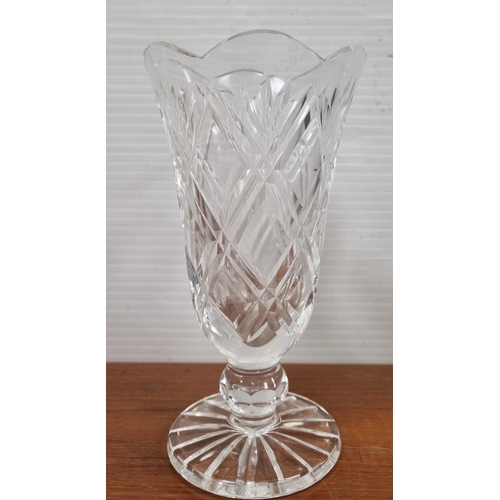 181 - Set of 3 cut-glass tableware: Waterford Sugar Castor (top missing) and Tipperary vase and Waterford ... 