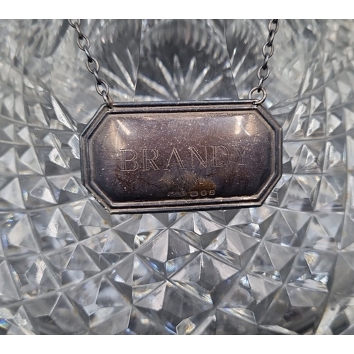 182 - Waterford Cut Crystal Brandy Decanter with Hanging Label H:18cm x W:19cm.