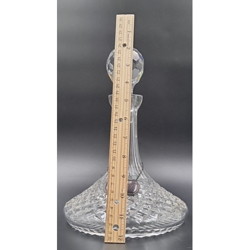 182 - Waterford Cut Crystal Brandy Decanter with Hanging Label H:18cm x W:19cm.