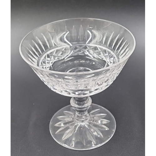 183 - Set of 6 Waterford cut crystal champagne coupes H:11cm x W:11cm.