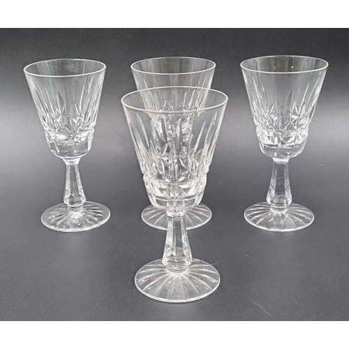 188 - Set of 4x Waterford cut-crystal wine glasses H:13.5cm