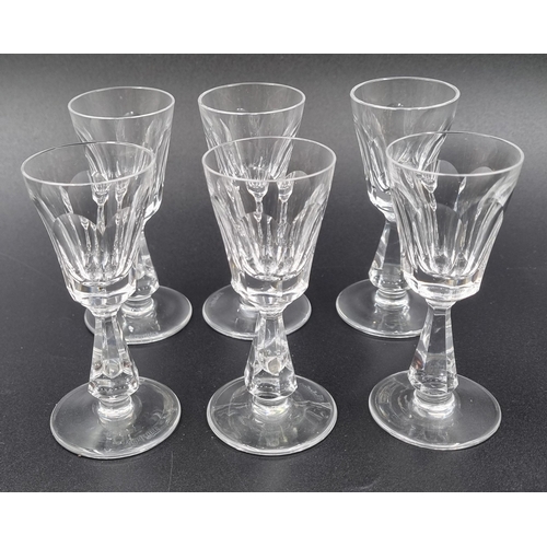 189 - Set of 6 Waterford cut crystal sherry glasses H:10cm.