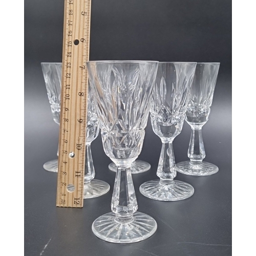 191 - Set of 6 Waterford cut crystal small wine glasses H:13cm.