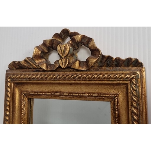 81 - Narrow Rectangular Bevelled  Wall Mirror with Foliate Crest H:123cm x W:21cm.