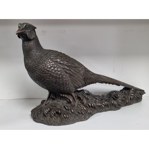 94 - Genesis Pheasant figure on fern base H:29cm.