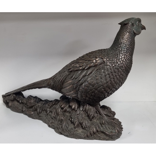 94 - Genesis Pheasant figure on fern base H:29cm.