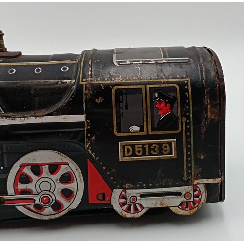 216 - Japanese vintage tinplate model steam locomotive
