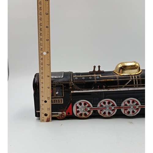 216 - Japanese vintage tinplate model steam locomotive