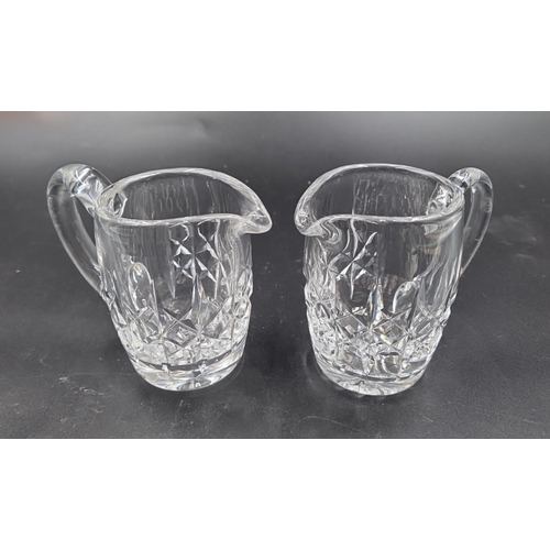 192 - Lot of 3x Waterford Crystal tableware: pair of jugs and matching bowl H:16.5cm