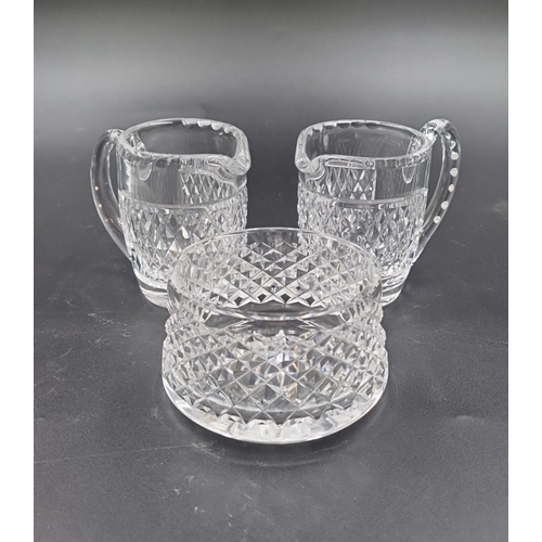 193 - Lot of 3x Waterford Crystal Pieces : two small jugs and a bowl H:16cm.