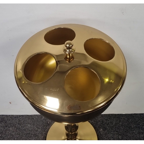 108 - Metal Four-Bottle  Wine or Champagne Cooler on Stand H:85cm x W:37cm.