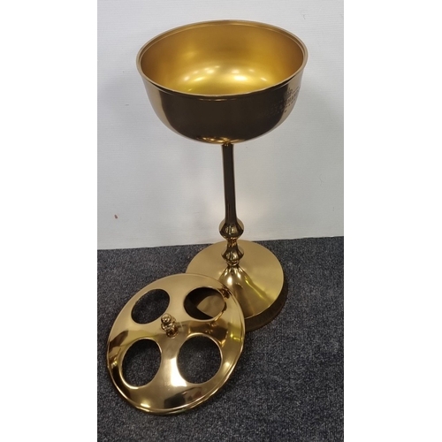 108 - Metal Four-Bottle  Wine or Champagne Cooler on Stand H:85cm x W:37cm.