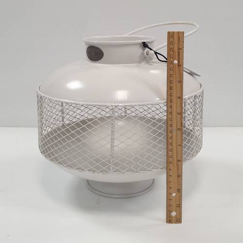 199 - Pair of White Metal Candle Holders, H: approx. 30cm