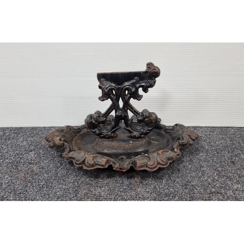 92 - Victorian cast-iron boot scraper with maker’s mark by Thos Holcroft & Son