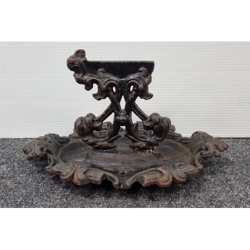 92 - Victorian cast-iron boot scraper with maker’s mark by Thos Holcroft & Son