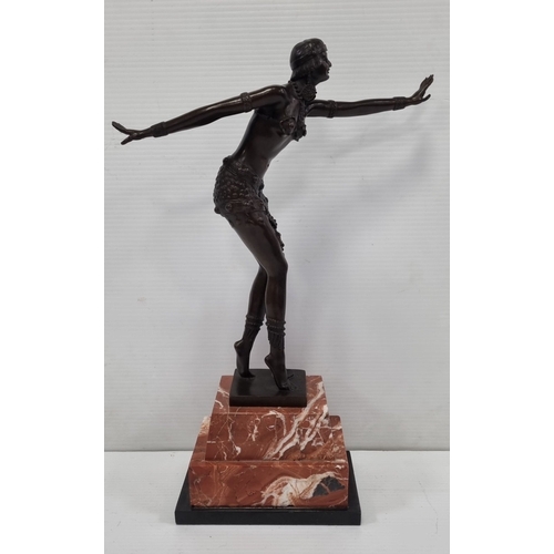 233 - Bronze Figure on a marble base, H: 50cm