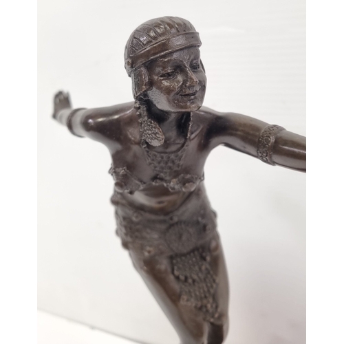 233 - Bronze Figure on a marble base, H: 50cm