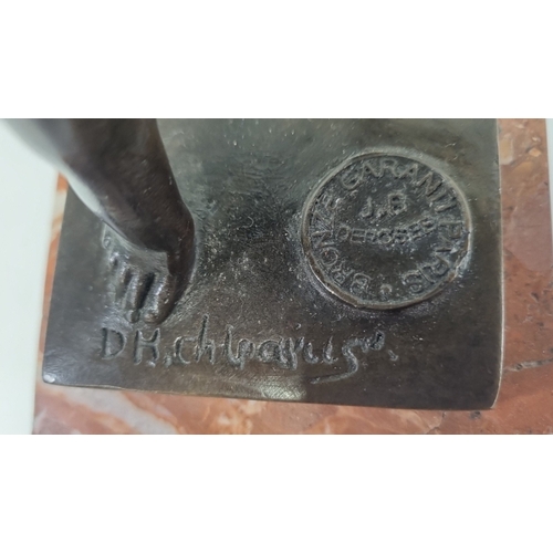 233 - Bronze Figure on a marble base, H: 50cm