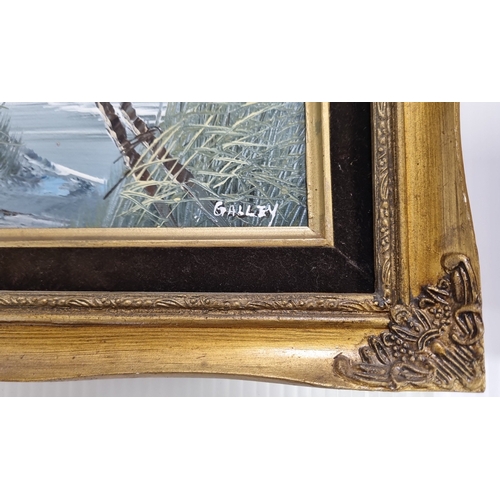 85 - Pair of Small signed framed landscape paintings, H: 30cm x W: 35cm