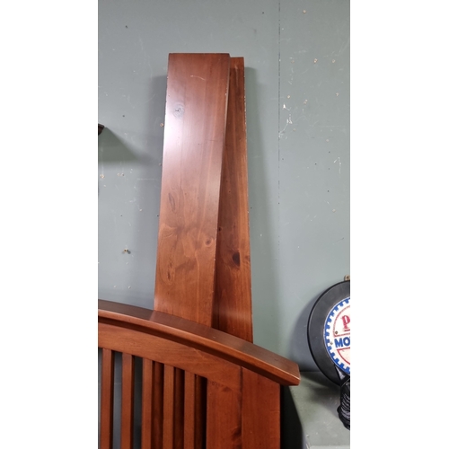 200 - 4ft6 Wooden Double Bed Frame with Slatted Headboard and Footboard (side rails and lats)