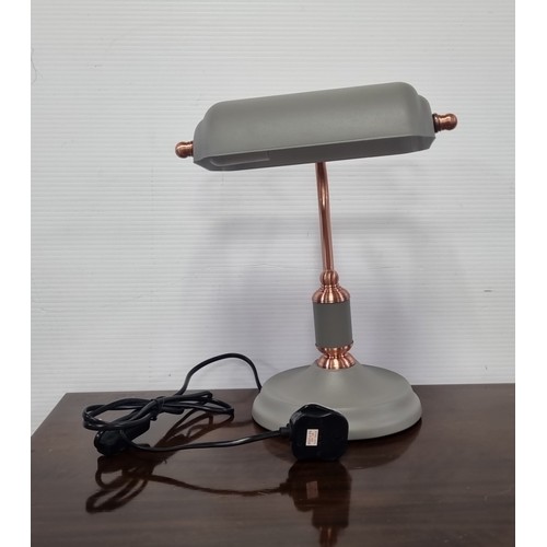 69 - Modern metal desk lamp bankers style (with slight damage)