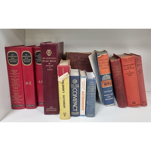 74 - assorted reference and general books, including dictionaries, encyclopaedias and travel guides, with... 