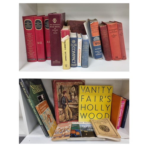 74 - assorted reference and general books, including dictionaries, encyclopaedias and travel guides, with... 