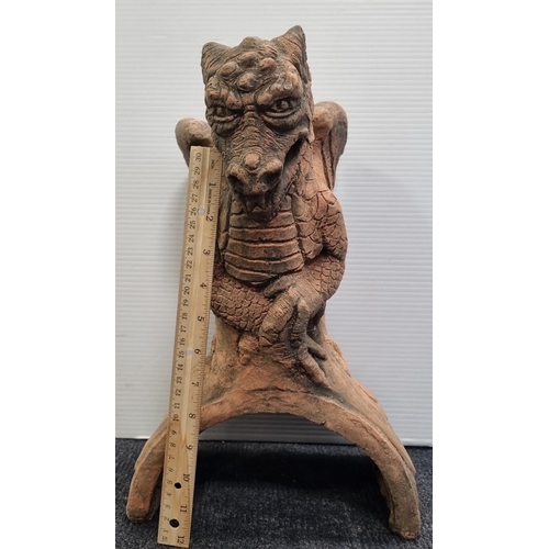 591 - Terracotta Dragon Roof Finial