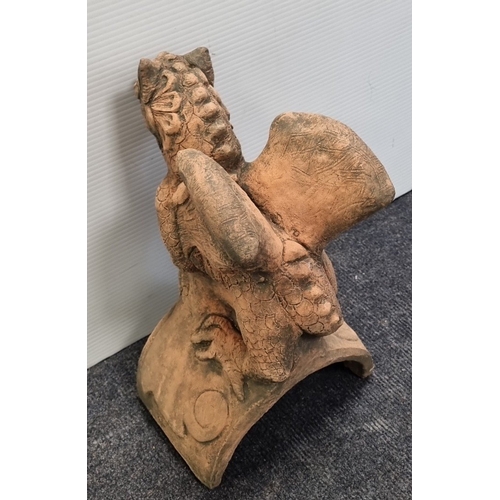 591 - Terracotta Dragon Roof Finial