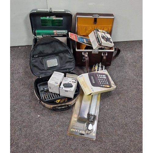 944 - Assorted tools, cases and bike accessories