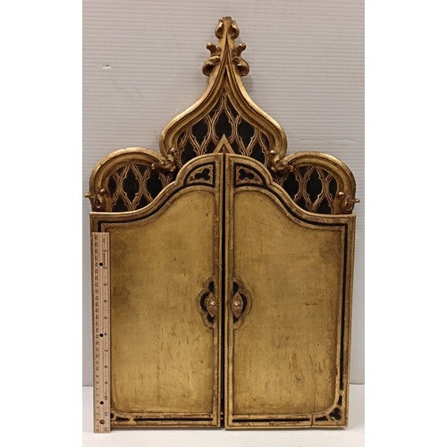 9 - Gothic Revival Giltwood Triptych Devotional Panel
H: 62cm x W: 79cm open & 40cm closed