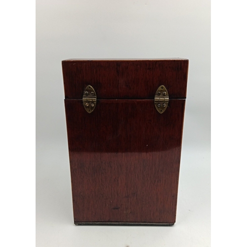 12 - Antique Mahogany Knife Box with fitted interior and inlaid star