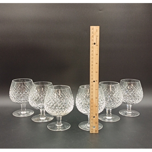 104 - Set of 6x Waterford Crystal Brandy Balloon Glasses
