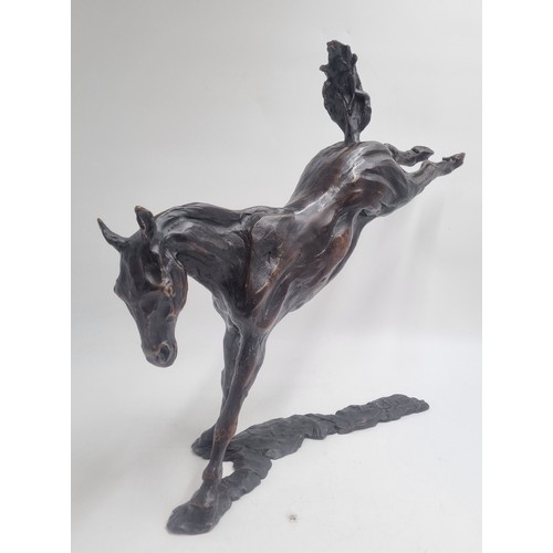 27 - Signed bronze horse sculpture - Sadler's Wells by Sionhan Bulfin H: 44cm X W: 52cm X D: 10cm
