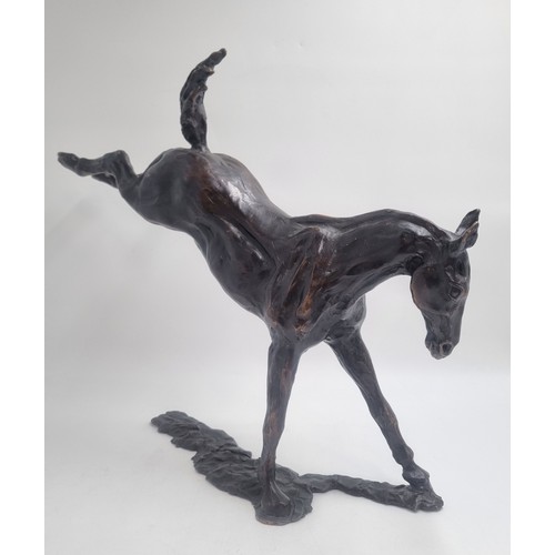 27 - Signed bronze horse sculpture - Sadler's Wells by Sionhan Bulfin H: 44cm X W: 52cm X D: 10cm