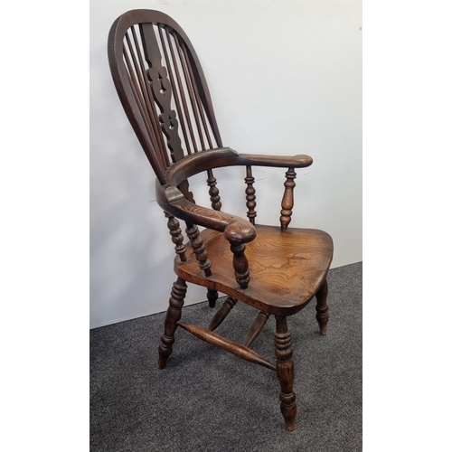 42 - Old Windsor Hoop-Back Armchair, H: 118cm X W: 71cm X D: 50cm.