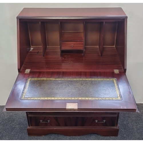 45 - Inlaid Mahogany Bureau, H: 101cm X W: 77cm X D: 41cm.