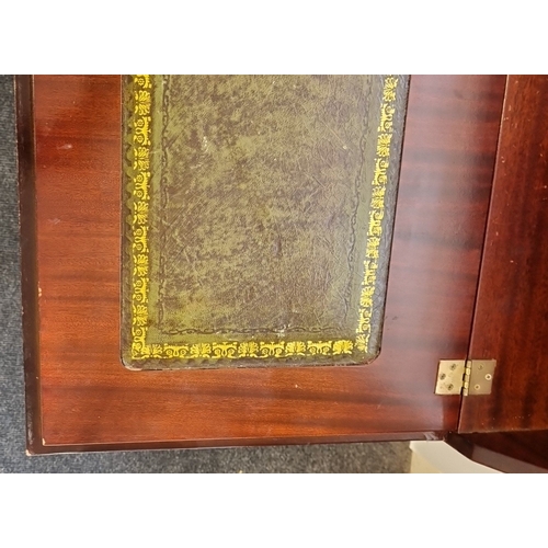 45 - Inlaid Mahogany Bureau, H: 101cm X W: 77cm X D: 41cm.