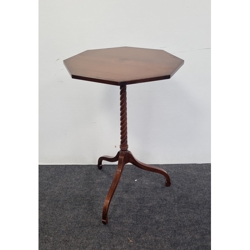 48 - Mahogany Inlaid Wine Table, H: 70cm X W: 46cm X D: 46cm.