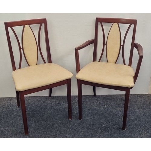 50 - Set of Four Modern Mahogany Dining Chairs, Two Carvers and Two Side Chairs