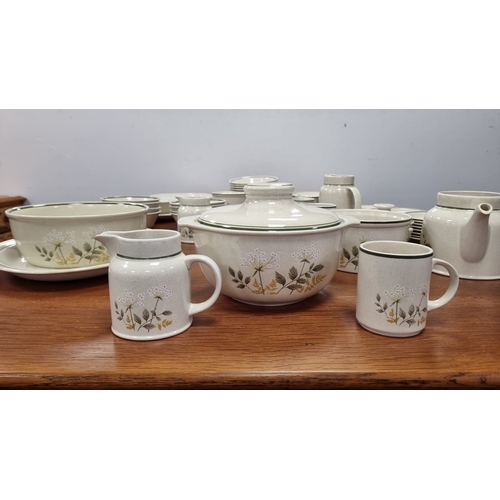 51 - Royal Doulton Lambethware ‘Will o’ the Wisp’ Pattern Tableware, Made in England, Jug H: 16cm