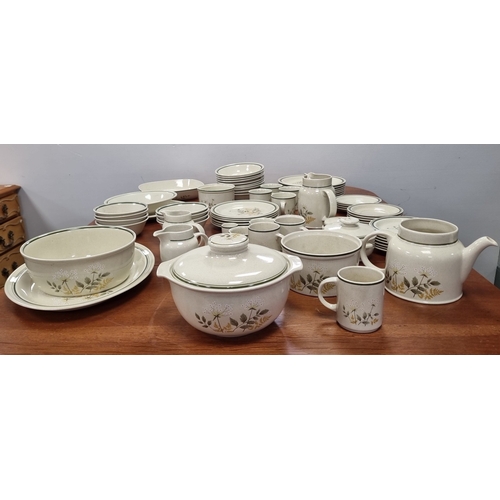 51 - Royal Doulton Lambethware ‘Will o’ the Wisp’ Pattern Tableware, Made in England, Jug H: 16cm