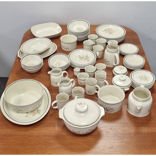 51 - Royal Doulton Lambethware ‘Will o’ the Wisp’ Pattern Tableware, Made in England, Jug H: 16cm