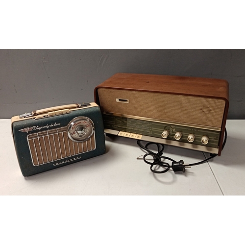 59 - Lot of 2x vintage radios: Philips tabletop radio and KB Rhapsody de Luxe transistor