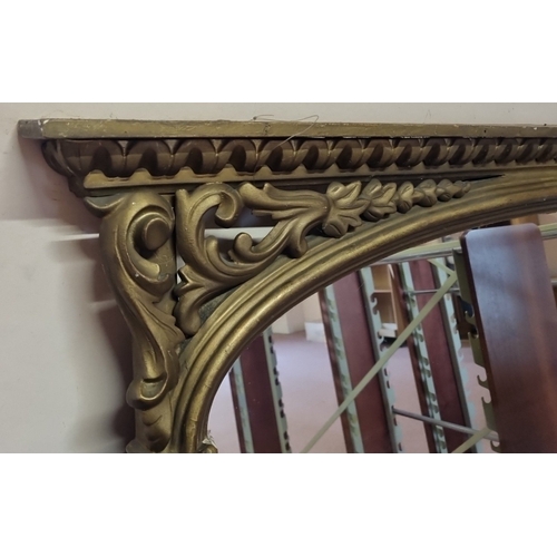 65 - Large Antique Overmantel mirror, H: 136cm X W: 150cm.