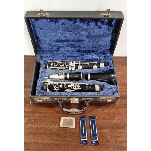 69 - Clarinet with Case, Reeds and Tutor Book